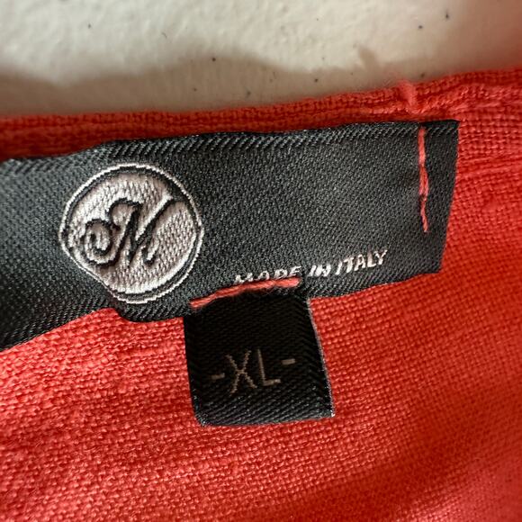 JM Italy Tunic Dress Womens XL Pink Linen Lace Beachy Coastal Vacation Cover up - Picture 12 of 12